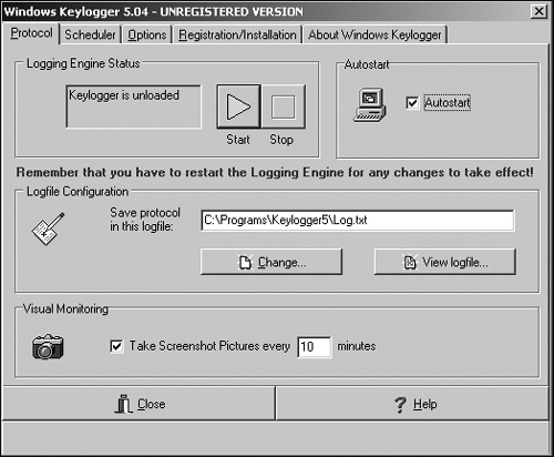 A keystroke logger lets you spy on a computer without the user’s knowledge.