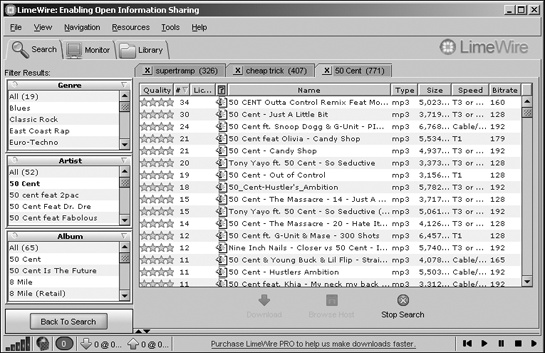 LimeWire is one of the few Gnutella network clients that can run on Windows, Macintosh, and Linux.
