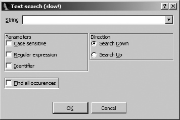 Text Search dialog