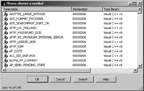 Symbol-selection dialog