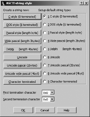 String data configuration