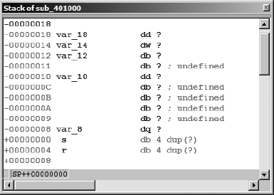 The structure selection dialog