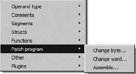 The Patch Program submenu