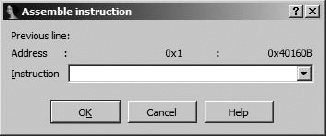 The Assemble Instruction dialog