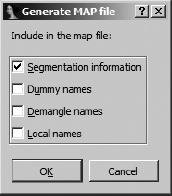 MAP file-generation options