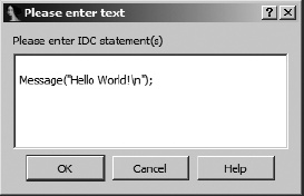 The script entry dialog