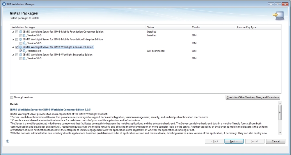 Installing IBM Worklight Server