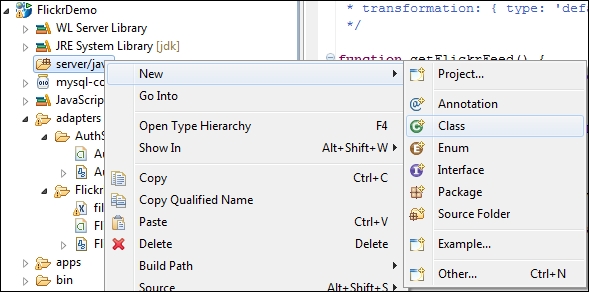 Calling Java code using an adapter