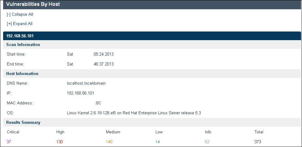 Vulnerabilities By Host