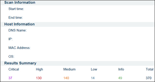 Nessus report content