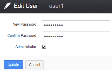 Changing the password or role of an existing user