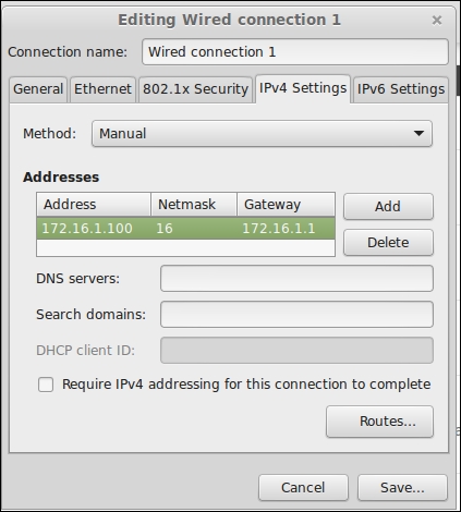 Wrong subnet mask or gateway