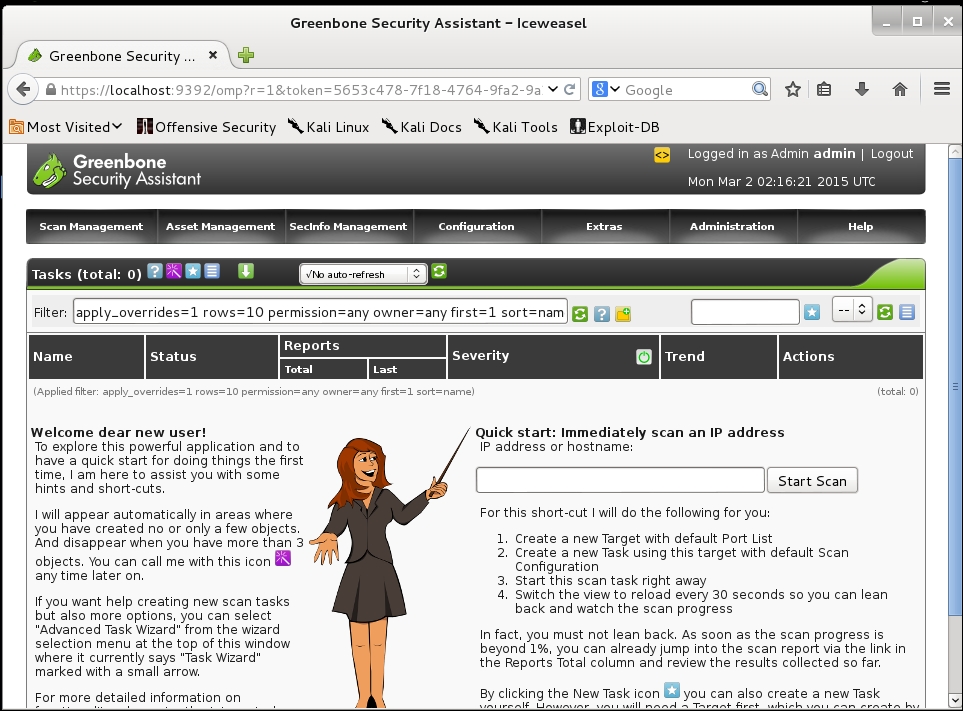 Setting up and configuring OpenVAS