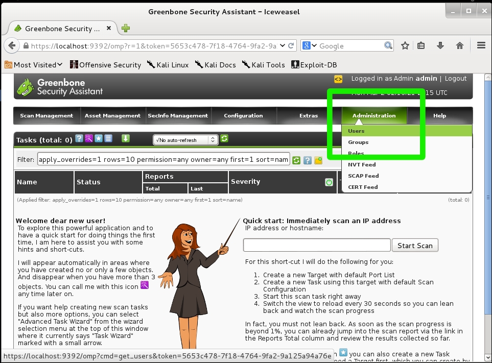 Setting up and configuring OpenVAS