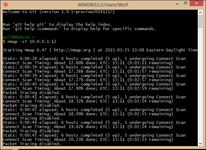 Exploring the network with Nmap