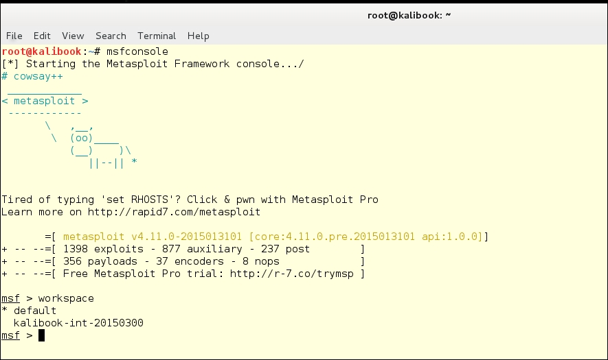 Starting Metasploit