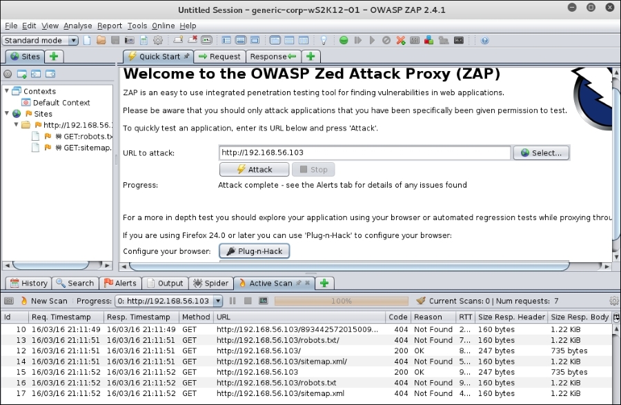 Zinging Windows servers with OWASP ZAP