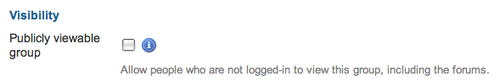 Publicly viewable groups
