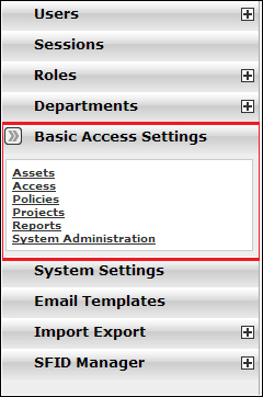 Basic access settings