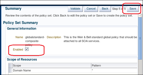 Implementing WSM policies in Composites