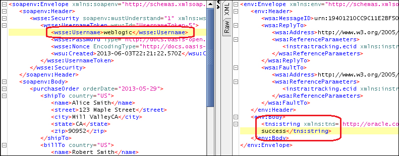 Configuring the policy in an OSB Proxy Service