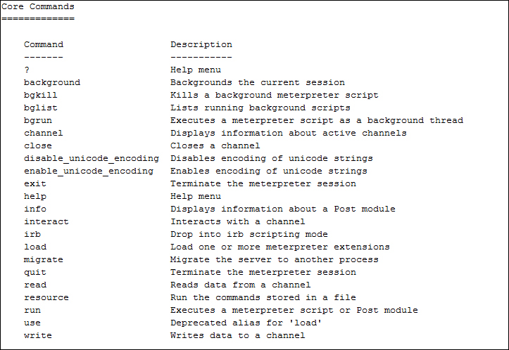 The meterpreter module