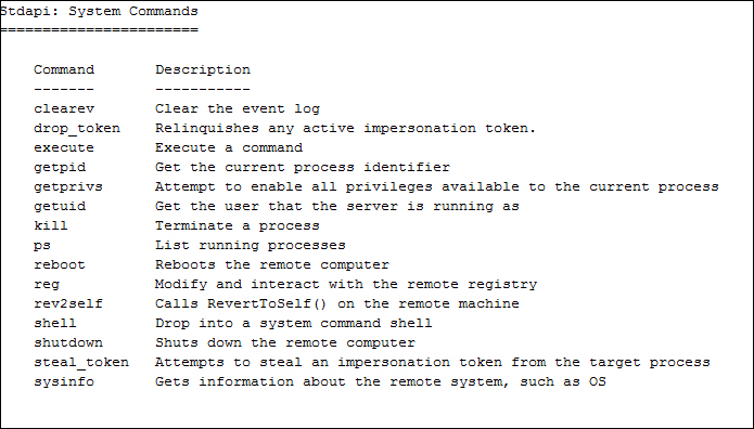 The meterpreter module