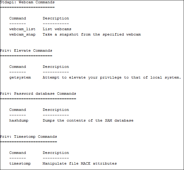 The meterpreter module