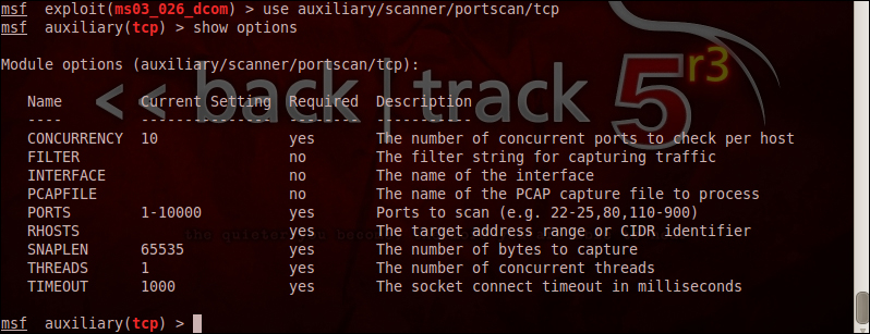 Auxiliary modules in Metasploit