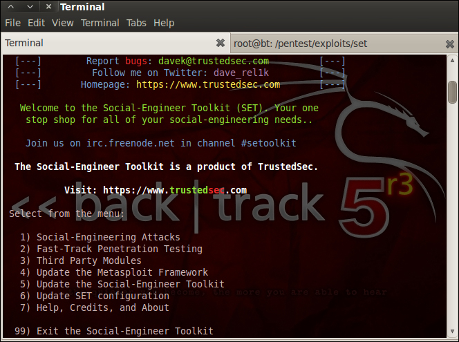 Social engineering toolkit – an extension to Metasploit