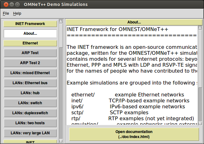 Example INET simulations