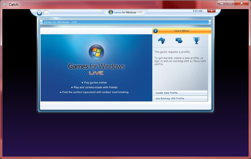 Signing into Games for Windows LIVE for the first time