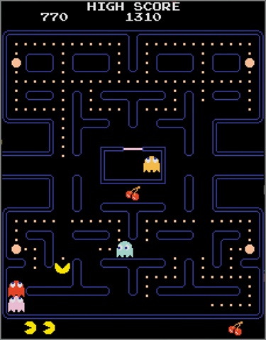 What move at this point would result in the best outcome for the player? Meaningful choices like these make Pac-Man an engaging game.