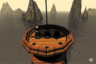 The flooded-lighthouse puzzle from Myst. The player needs to get a locked chest to float to the position where a key can reach it.