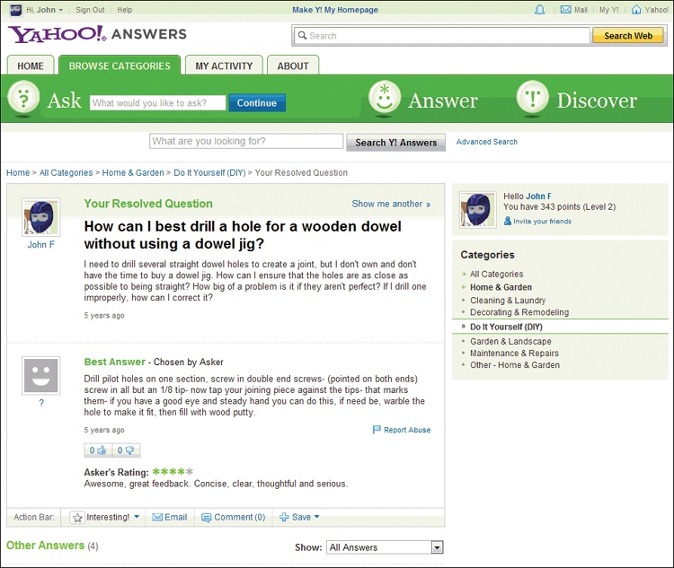 Yahoo! Answers is structured to increase the chances that people will receive good answers to any question they may have.