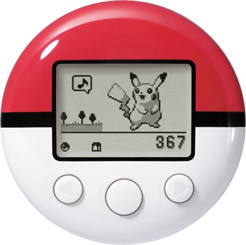 Worn on the belt, the Pokéwalker overlays a game experience on the real world, so that taking a walk becomes an action within the game world itself.