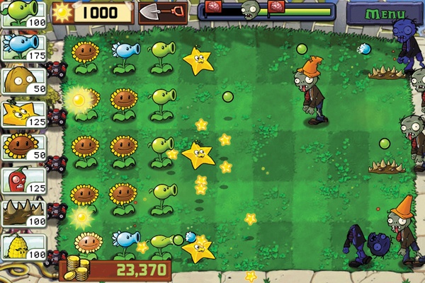 In Plants vs. Zombies, players need to decide which are the best items to use at a given moment because only so many can be placed at one time.