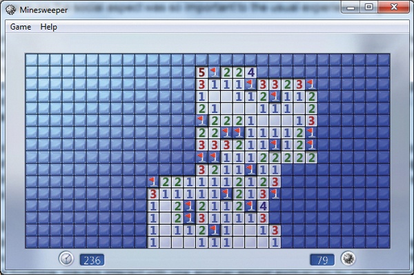 Good old Minesweeper gives computer novices practice with a basic set of mouse skills.