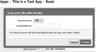 Figure showing Facebook Heroku account.