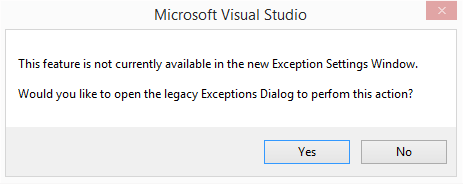 Adding a user-defined exception to the Exception Settings