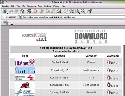 The SourceForge download site