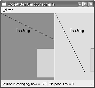 A wxSplitterWindow