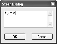 A simple dialog using sizers