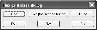 A wxFlexGridSizer at its initial size
