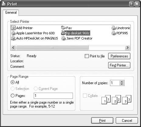 wxPrintDialog under Windows