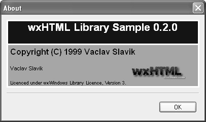 wxHtmlWindow in an About box