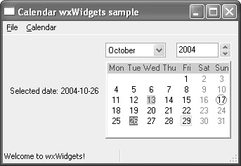 wxCalendarCtrl