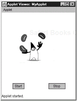 The connected beans as an applet in the applet viewer