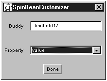 The customizer of the SpinBean