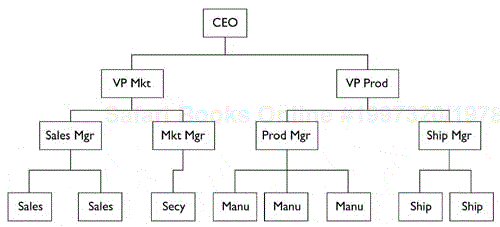 A typical organizational chart.